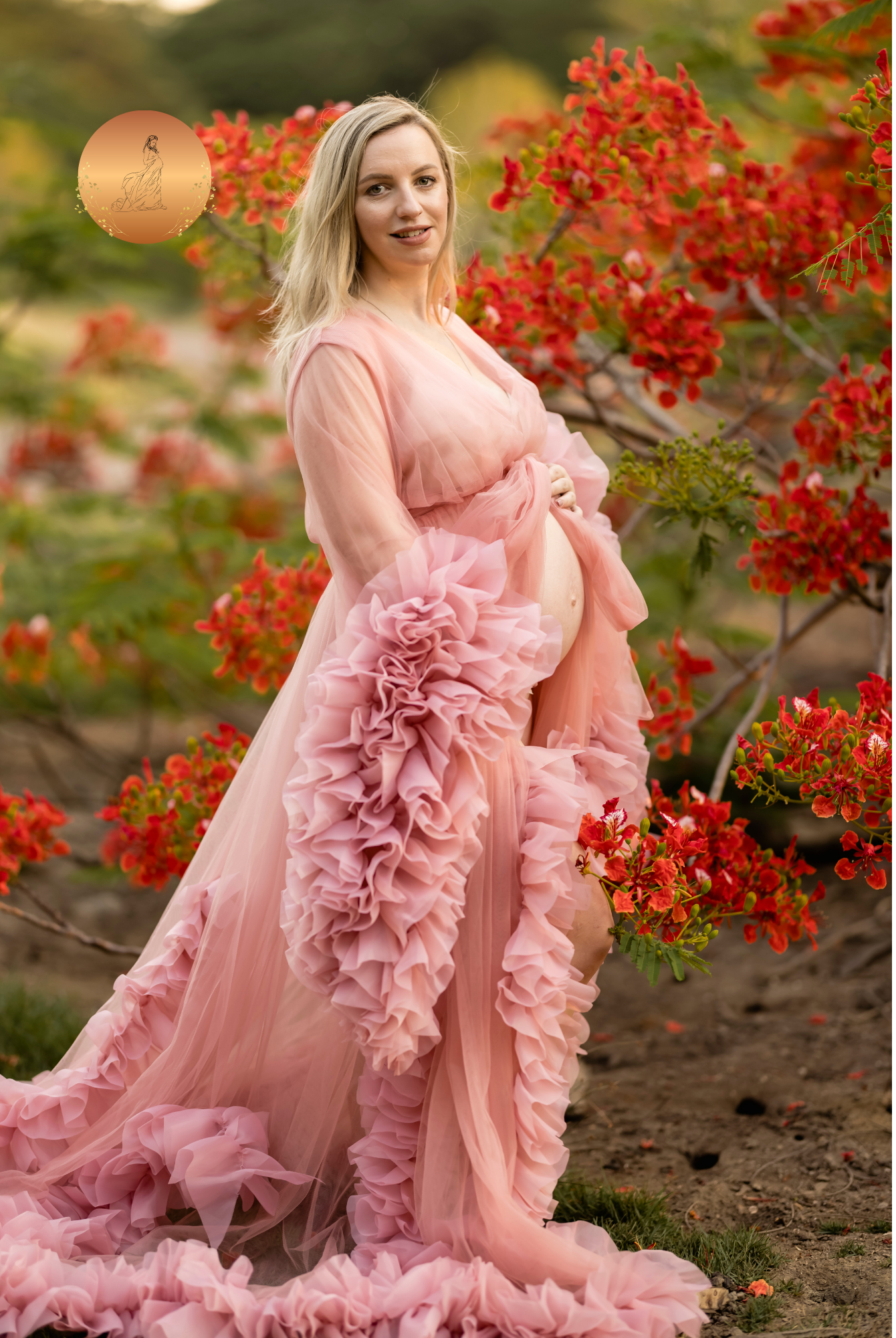 Maternity dresses for photoshoot australia Tulle Robe Pink Lola
